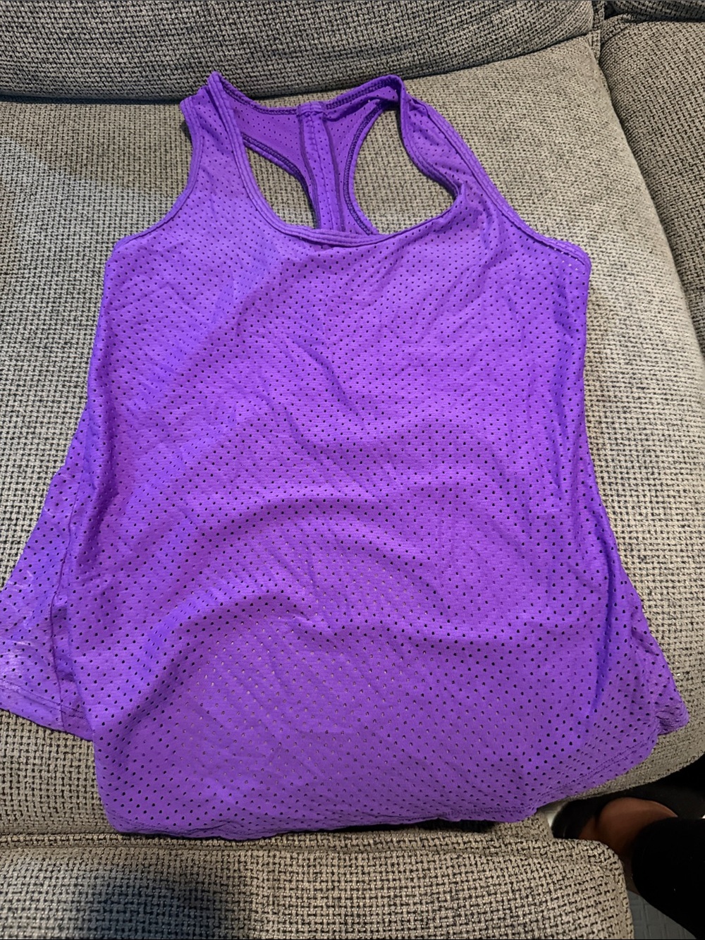 Purple Racerback Mesh Tank Top - Women's Active Layer